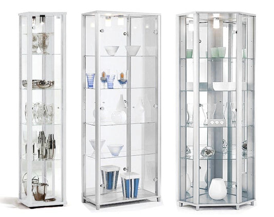White Glass Display Cabinets